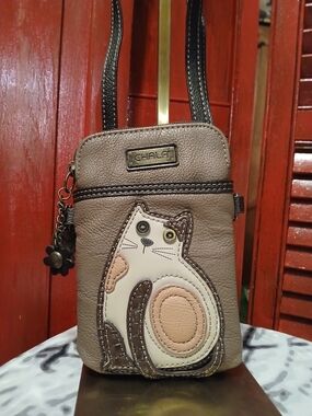 Chala Taupe Cat Crossbody Phone Bag